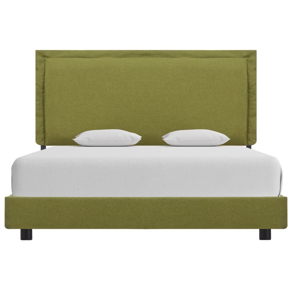 vidaXL Bed Frame Green Fabric 135x190 cm Double