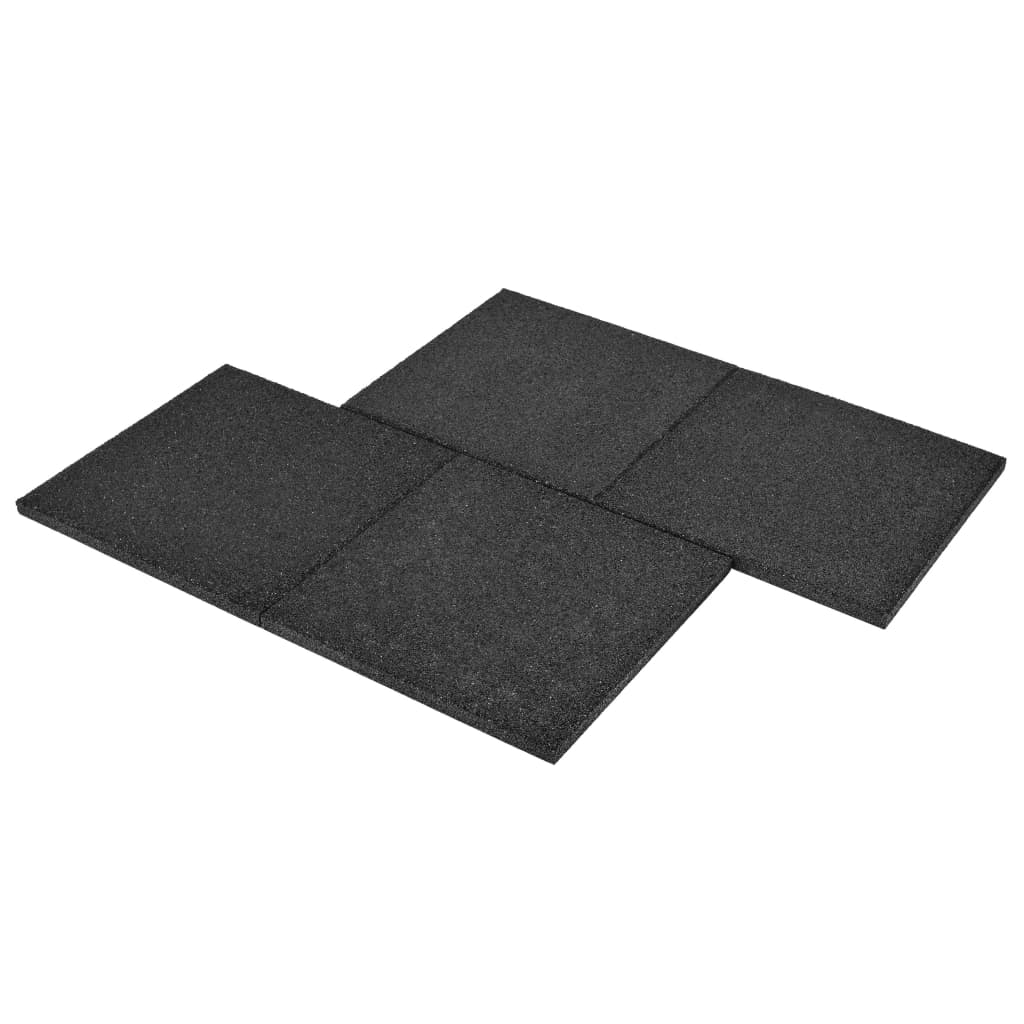 vidaXL Fall Protection Tiles 18 pcs Rubber 50x50x3 cm Black