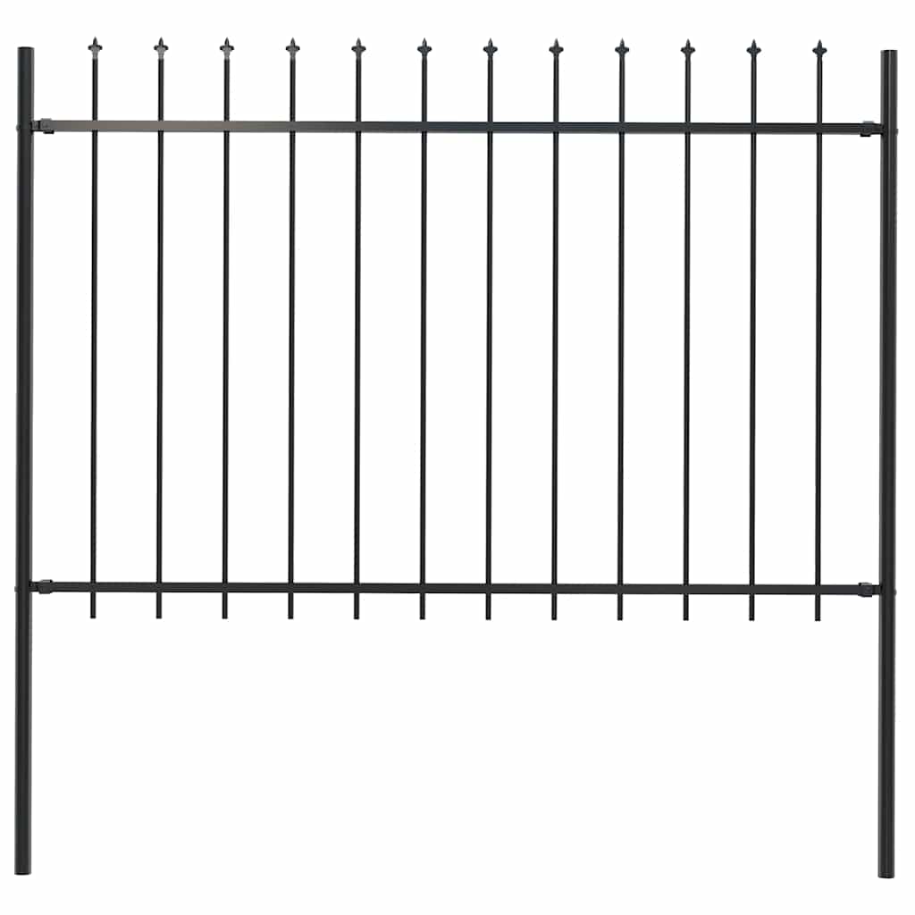 Garden Fence Woerden with Spear Top Steel 181x120 cm Black
