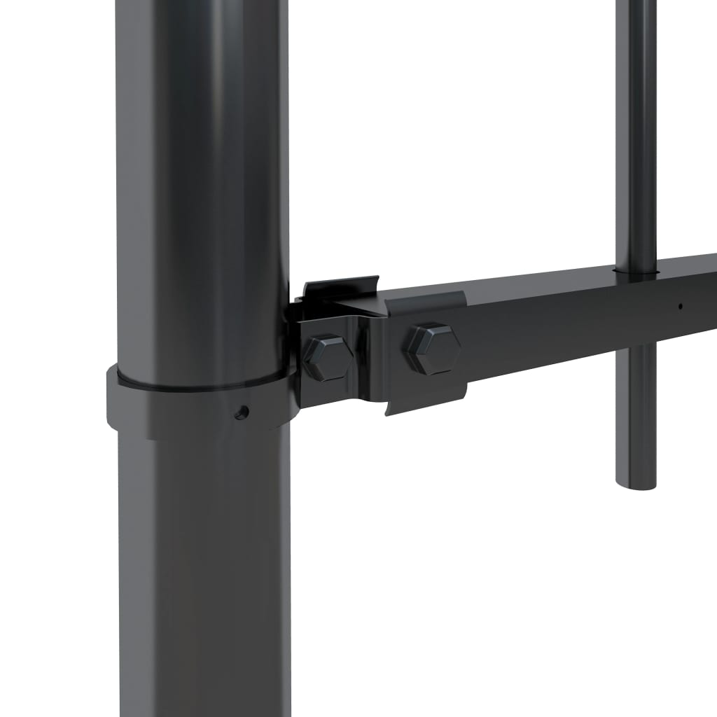 vidaXL Garden Fence with Spear Top Steel 1.8 m Black