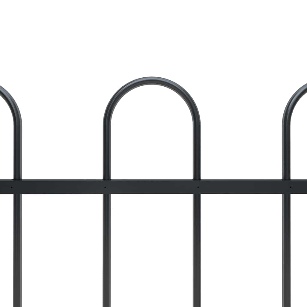 Garden Fence BOXTEL with Hoop Top Steel 181x80 cm Black