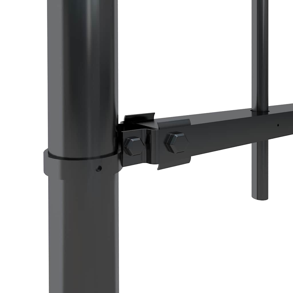 vidaXL Garden Fence with Hoop Top Steel 1.8 m Black