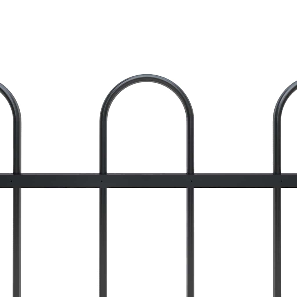 vidaXL Garden Fence with Hoop Top Steel 1.8 m Black