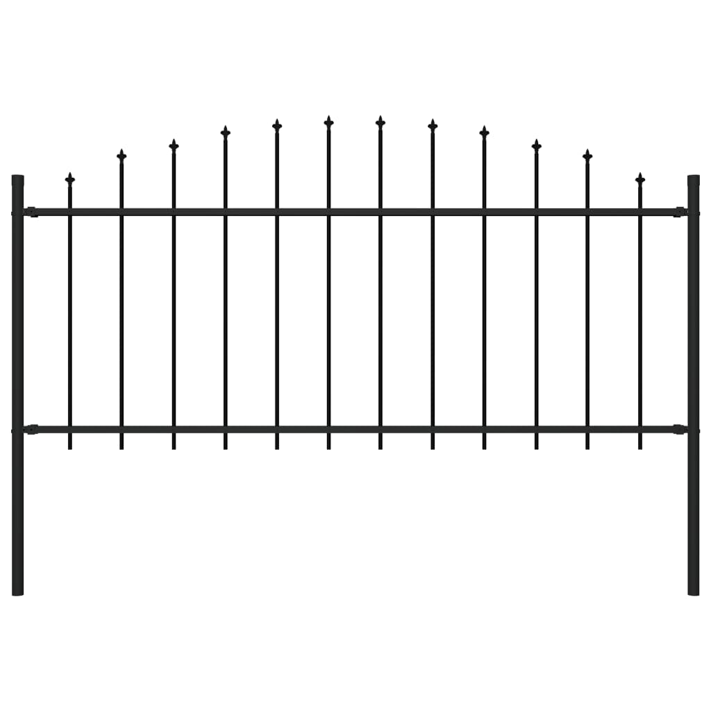 vidaXL Garden Fence with Spear Top Steel