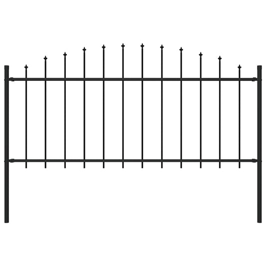 vidaXL Garden Fence with Spear Top Steel