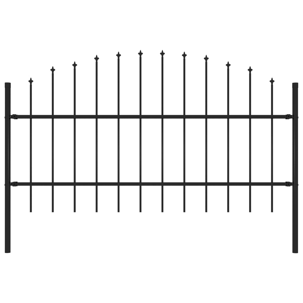 vidaXL Garden Fence with Spear Top Steel