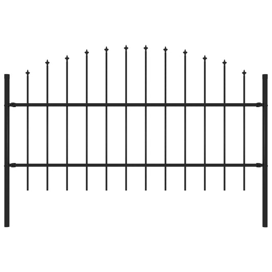 vidaXL Garden Fence with Spear Top Steel