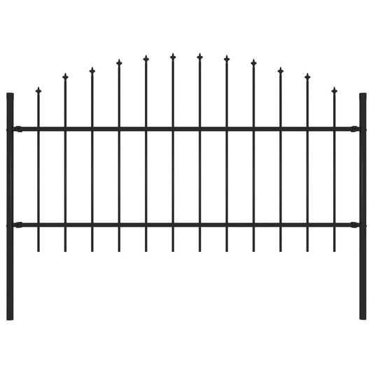 vidaXL Garden Fence with Spear Top Steel