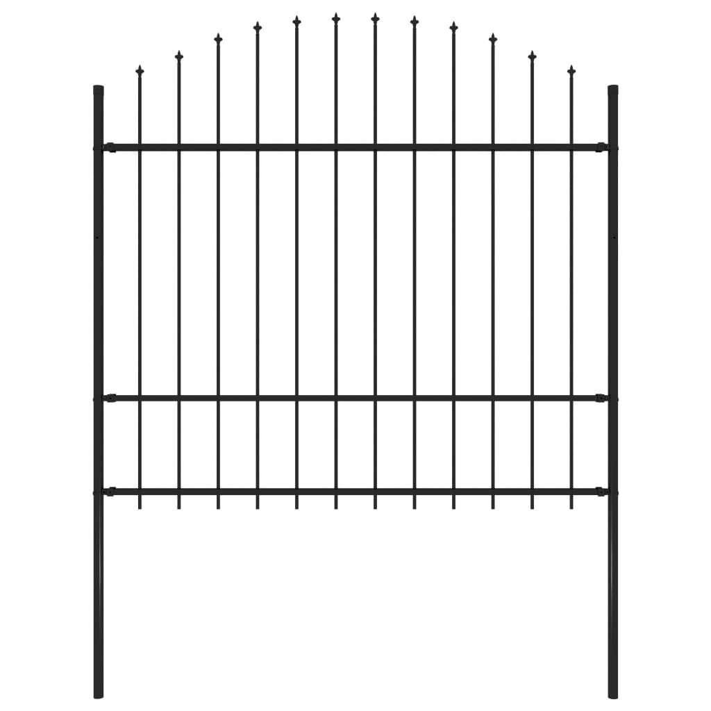 vidaXL Garden Fence with Spear Top Steel