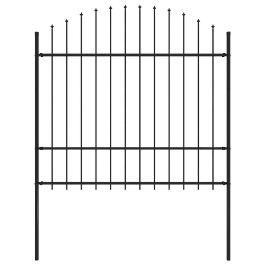 vidaXL Garden Fence with Spear Top Steel