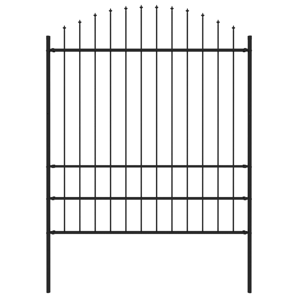 vidaXL Garden Fence with Spear Top Steel