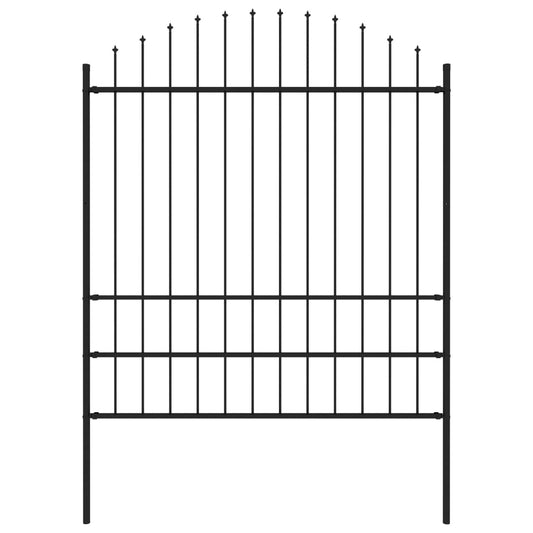 vidaXL Garden Fence with Spear Top Steel