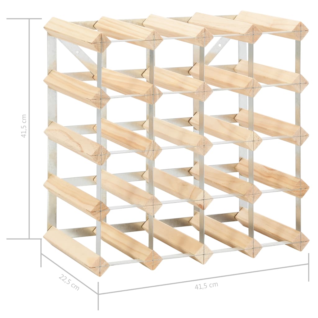 vidaXL Wine Rack for 20 Bottles Solid Pinewood