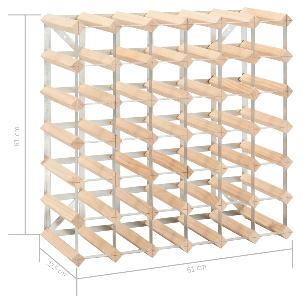 vidaXL Wine Rack for 42 Bottles Solid Pinewood