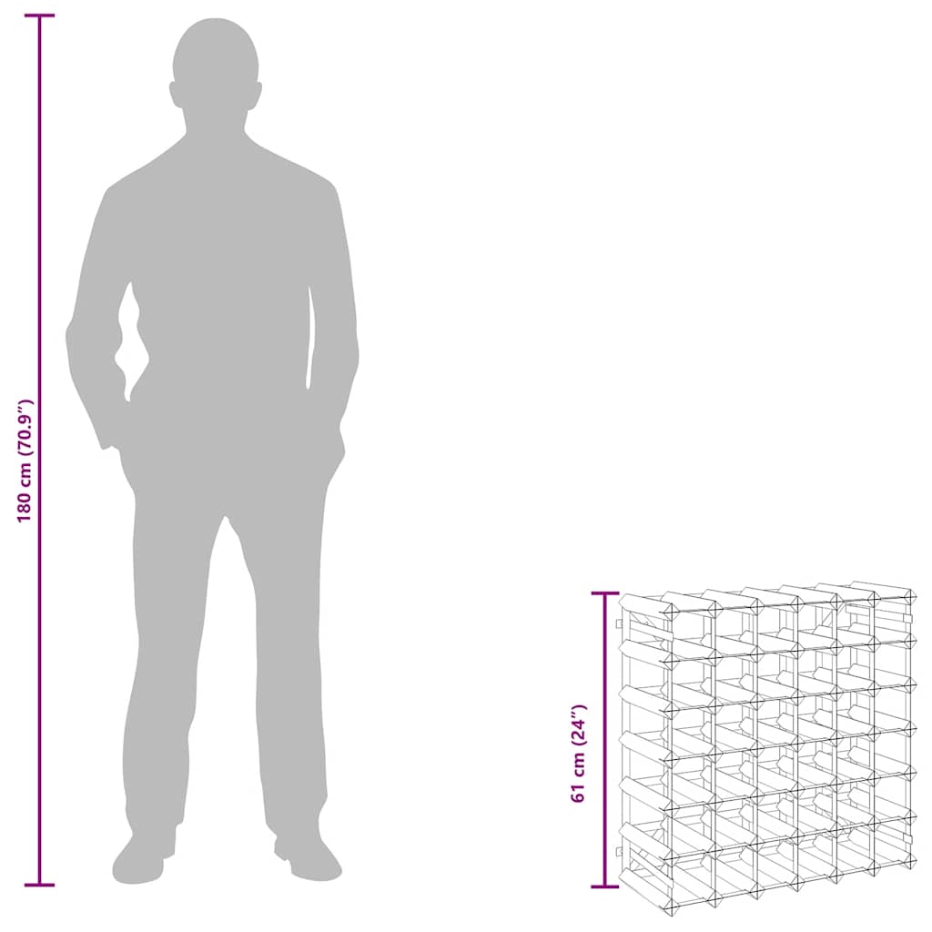 Wine Rack for 42 Bottles Solid Pinewood