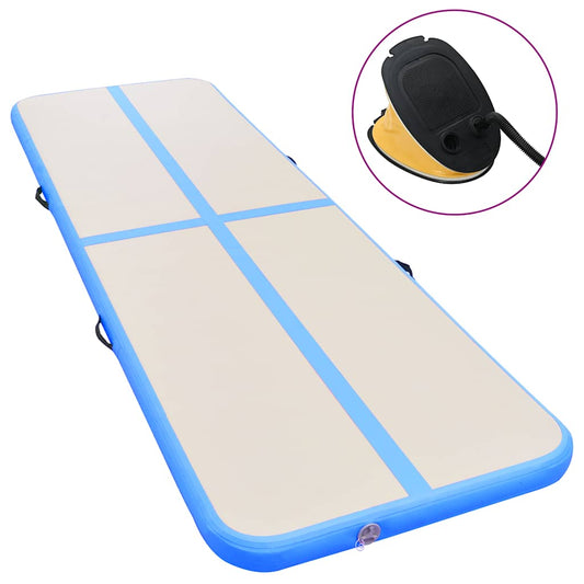 Inflatable Gymnastics Mat with Pump 300x100x10 cm PVC Blue