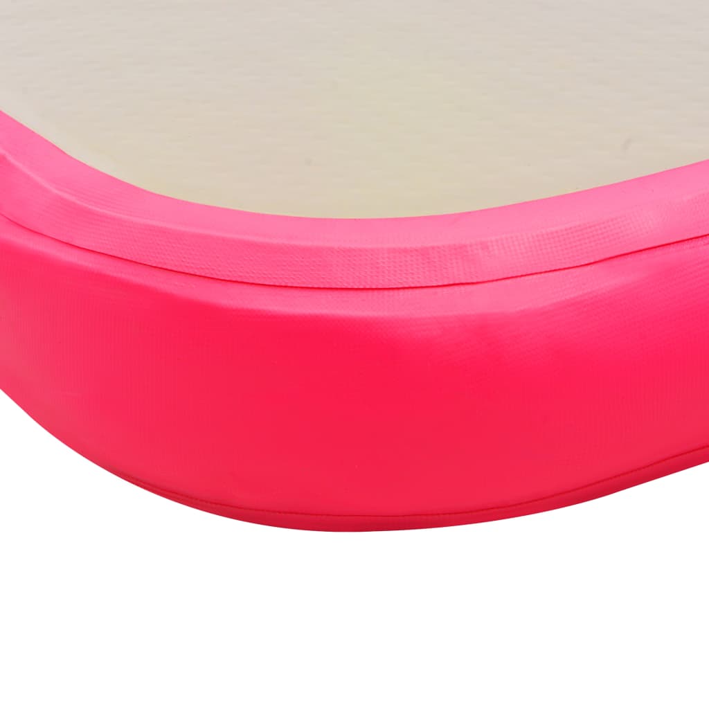 vidaXL Inflatable Gymnastics Mat with Pump 700x100x10 cm PVC Pink