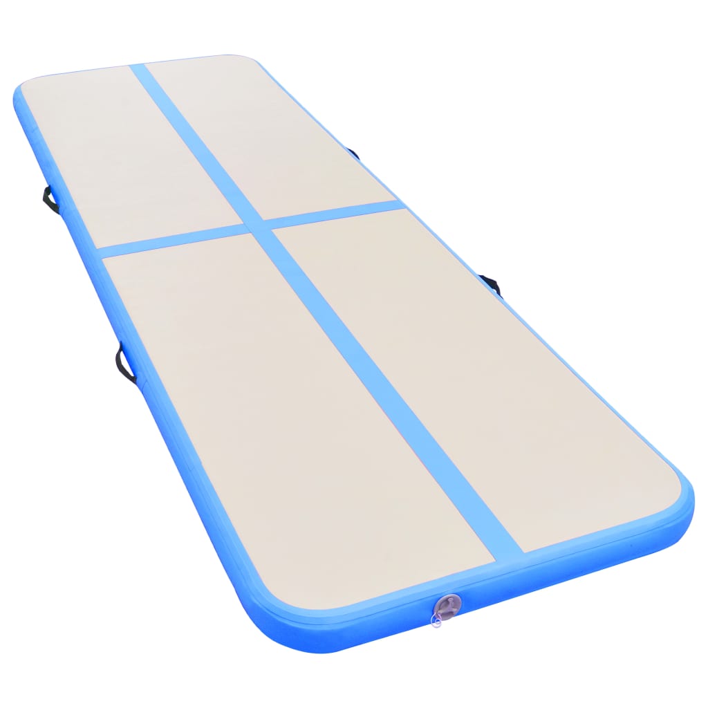 vidaXL Inflatable Gymnastics Mat with Pump 700x100x10 cm PVC Blue