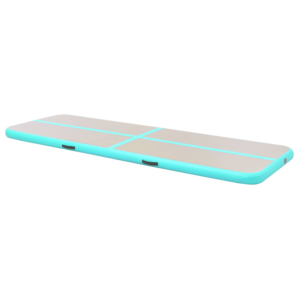 Inflatable Gymnastics Mat with Pump 800x100x10 cm PVC Green