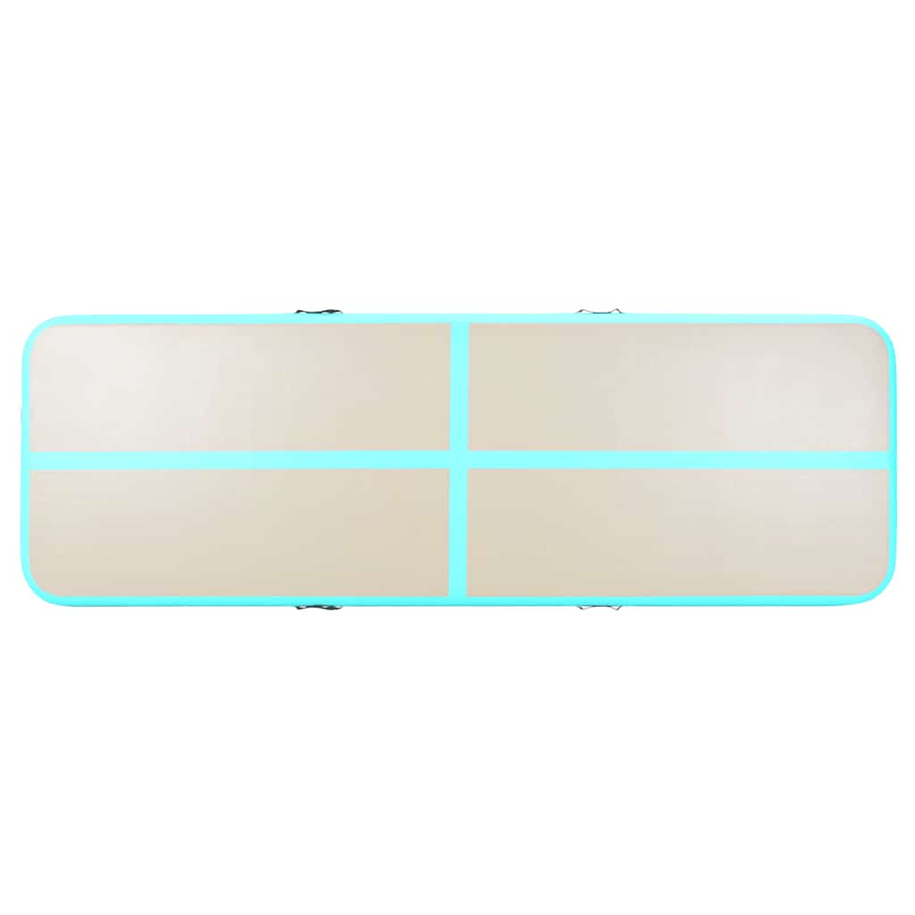 Inflatable Gymnastics Mat with Pump 800x100x10 cm PVC Green