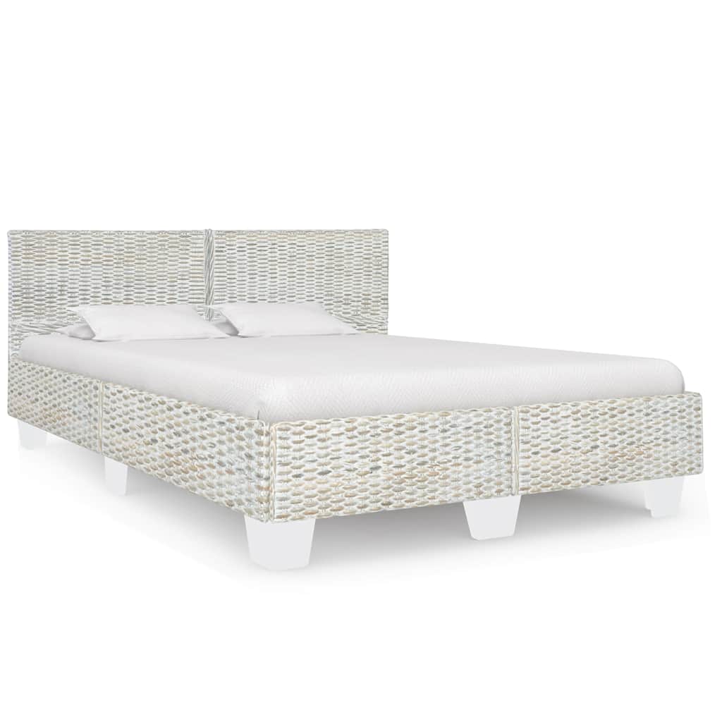 Bed Frame | Grey | Mahogany wood | Double | Bed Frame | Rectangular