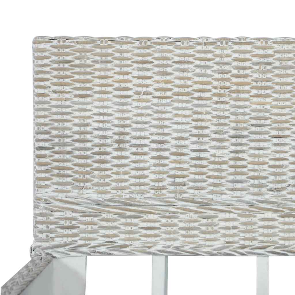 Bed Frame without Mattress Grey Natural Rattan 180x200 cm Super King