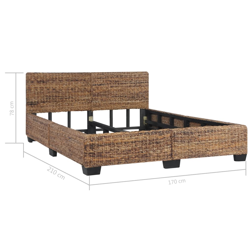 vidaXL Bed Frame without Mattress Natural Rattan 160x200 cm