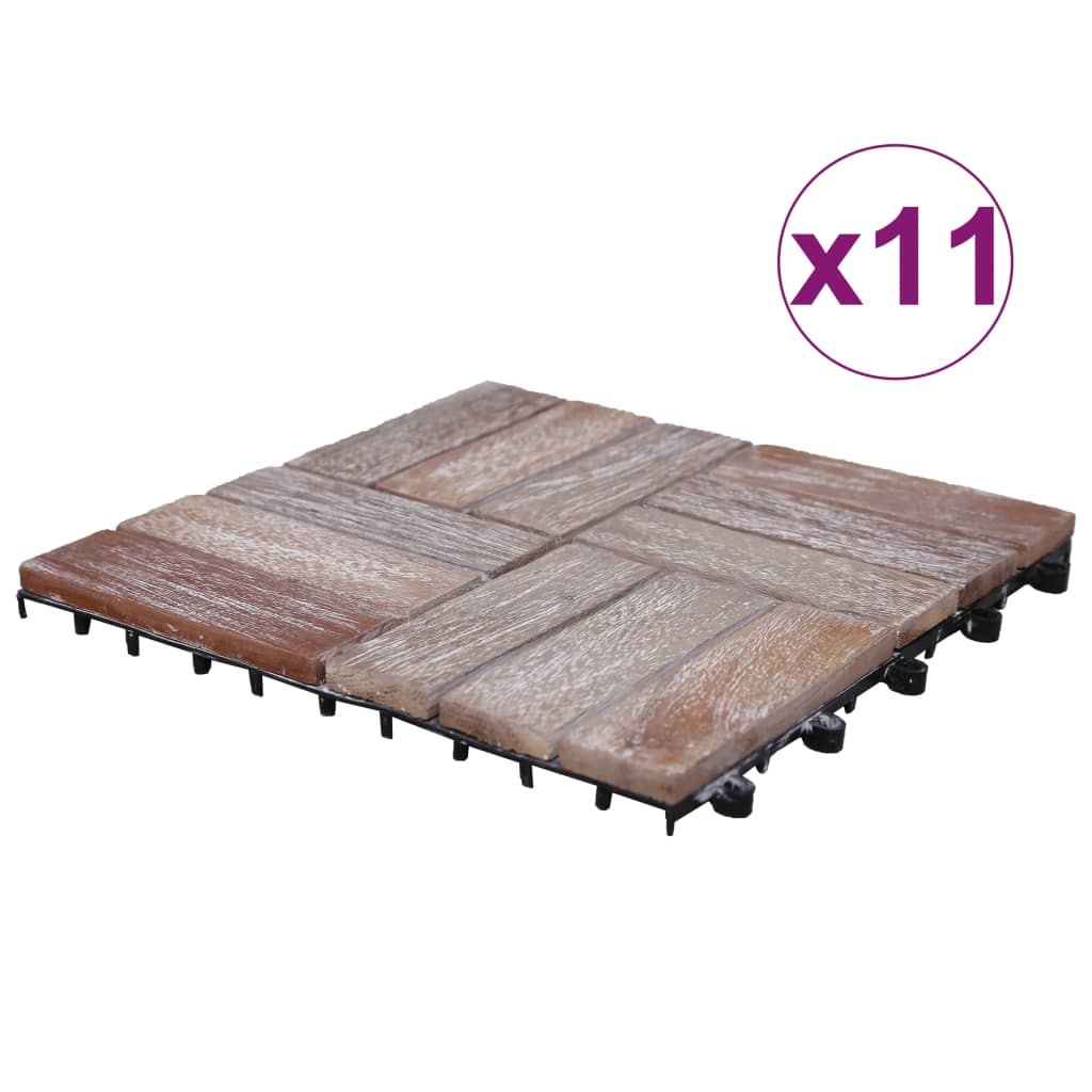 vidaXL Decking Tiles 11 pcs 30x30 cm Solid Reclaimed Wood