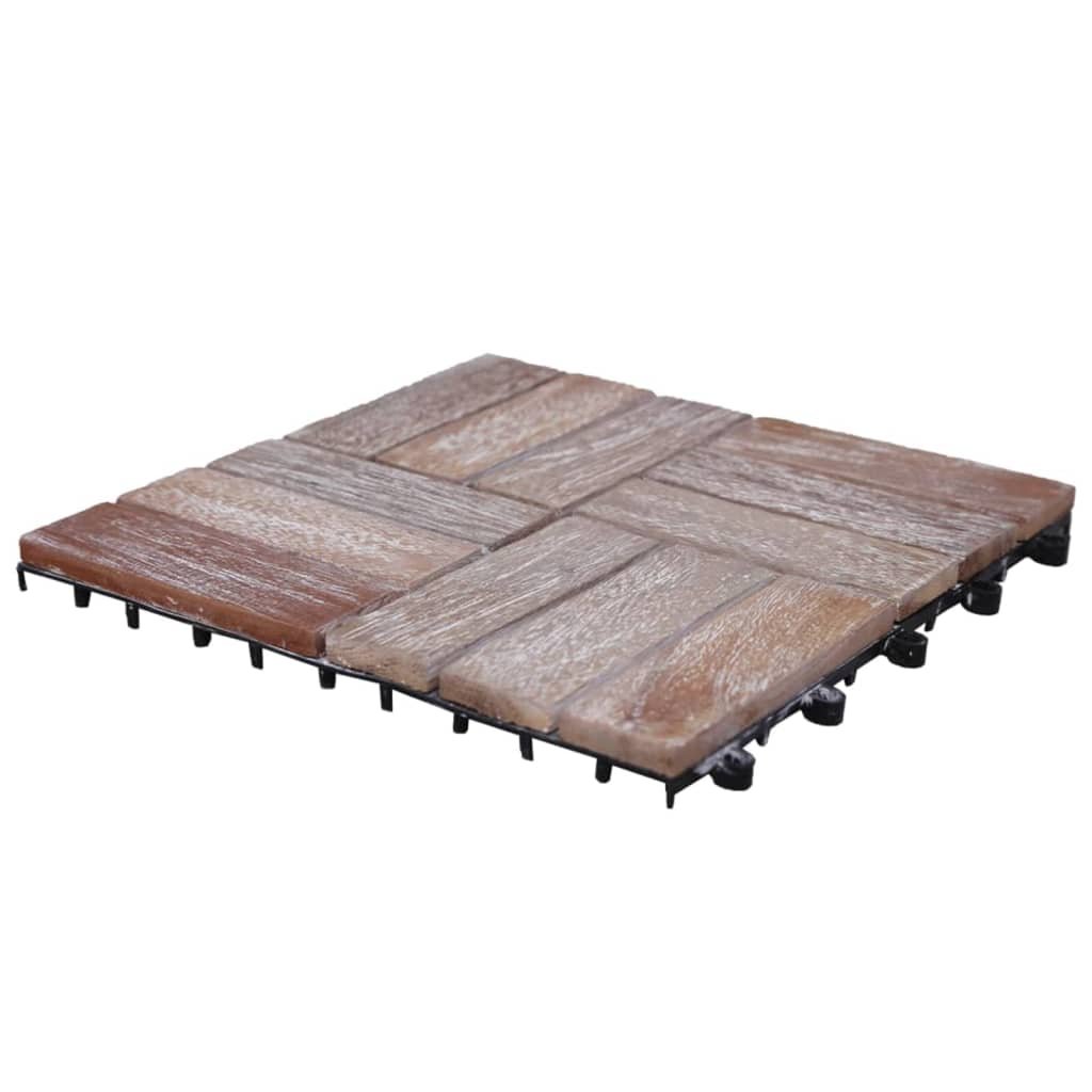 vidaXL Decking Tiles 11 pcs 30x30 cm Solid Reclaimed Wood