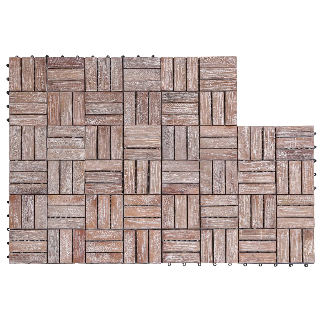 vidaXL Decking Tiles 11 pcs 30x30 cm Solid Reclaimed Wood