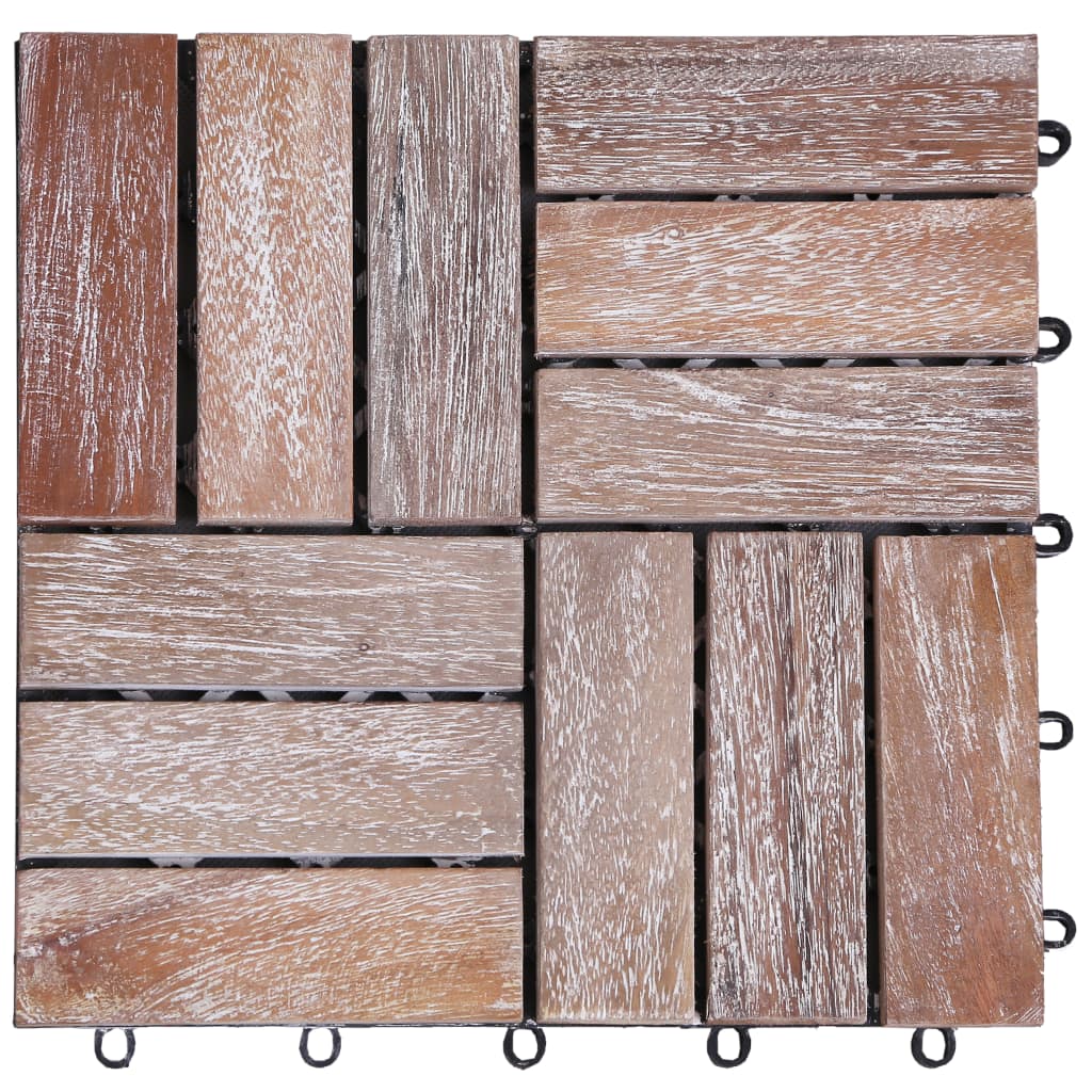 vidaXL Decking Tiles 11 pcs 30x30 cm Solid Reclaimed Wood