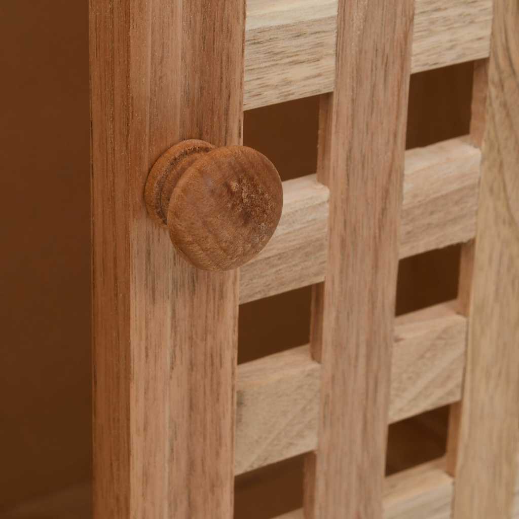 247607 vidaXL Sink Cabinet with Mirror Solid Walnut Wood