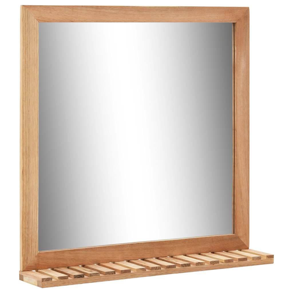 247607 vidaXL Sink Cabinet with Mirror Solid Walnut Wood