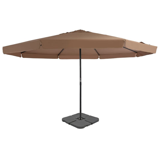 vidaXL Garden Parasol with Portable Base Taupe