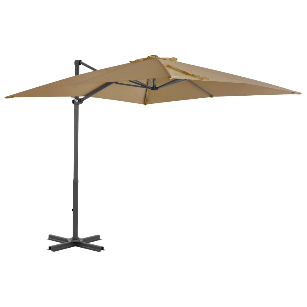 vidaXL Outdoor Umbrella with Portable Base Taupe