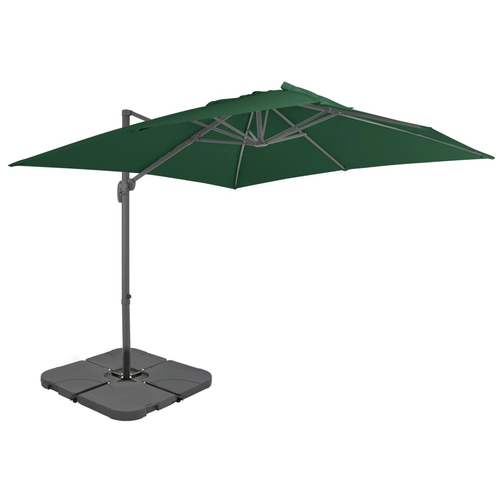 vidaXL Garden Parasol with Portable Base Green