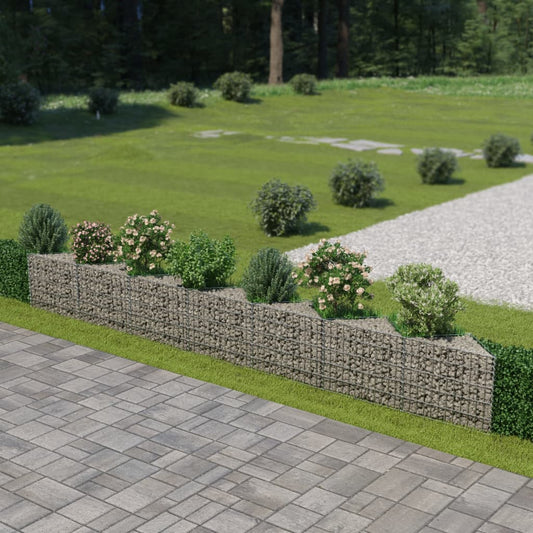 vidaXL Gabion Wall Galvanised Steel 450x30x50 cm