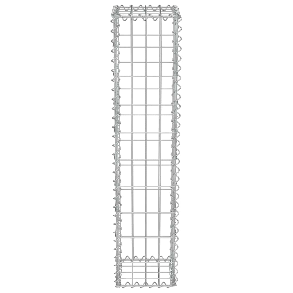 Gabion Wall with Covers Galvanised Steel 20x20x100 cm