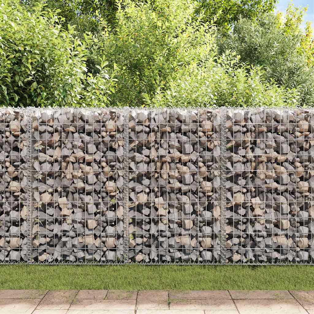 Gabion Wall with Covers Galvanised Steel 100x20x100 cm