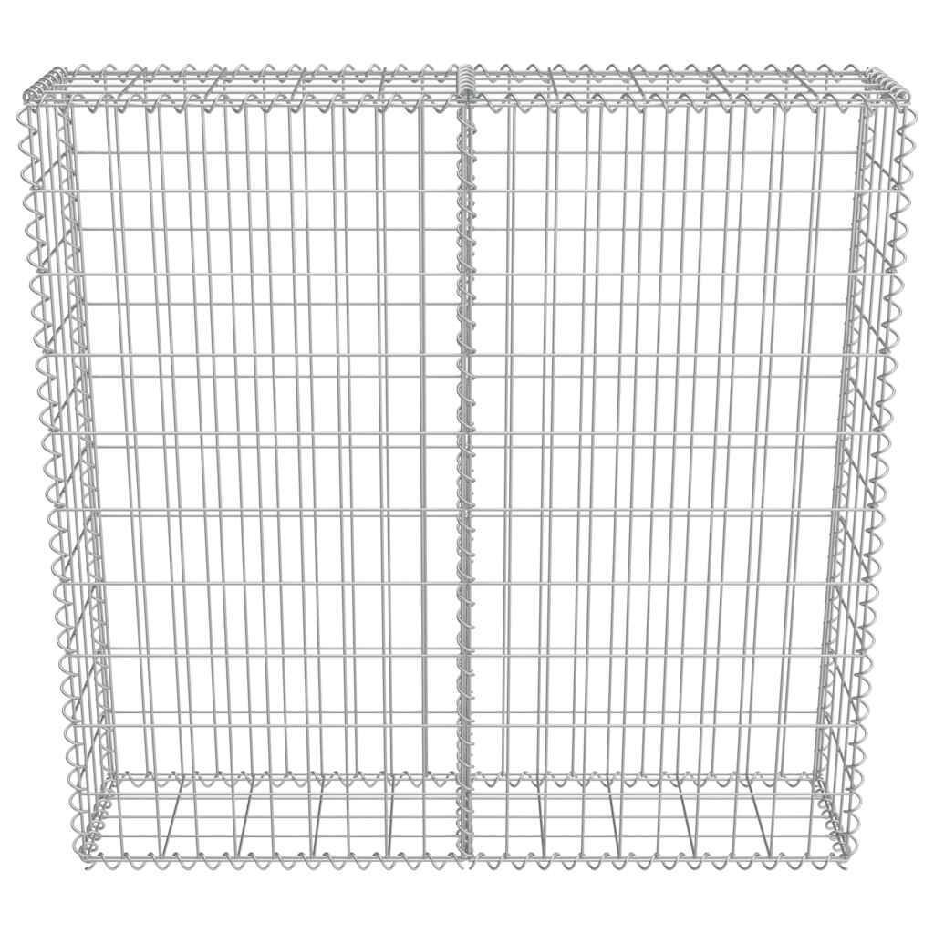 Gabion Wall with Covers Galvanised Steel 100x20x100 cm