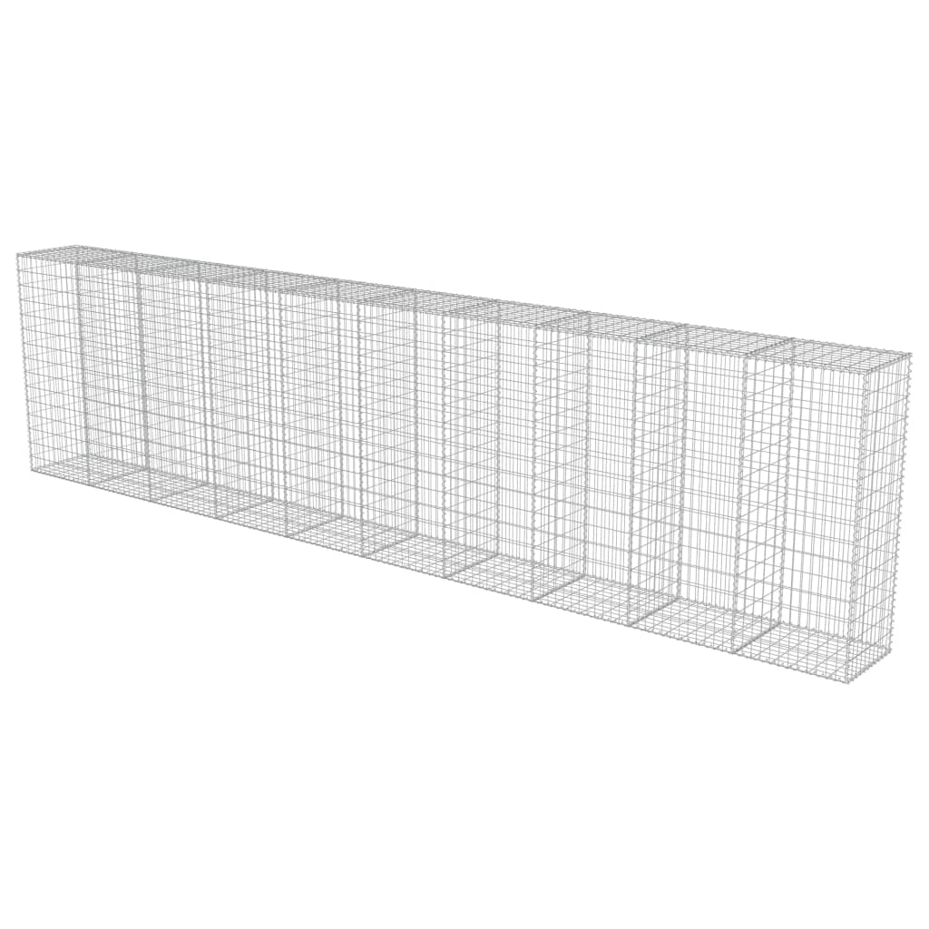 vidaXL Gabion Wall with Covers Galvanised Steel 600x50x150 cm