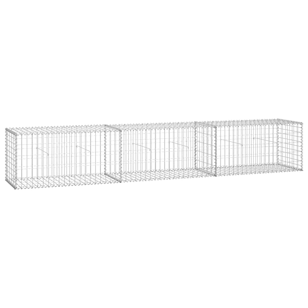 Gabion Wall with Covers Galvanised Steel 300x50x50 cm