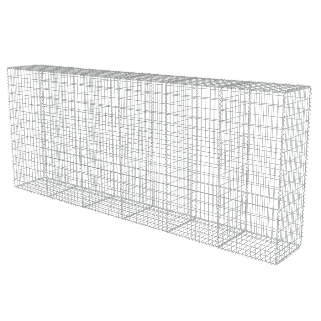 vidaXL Gabion Wall with Covers Galvanised Steel 300x50x150 cm