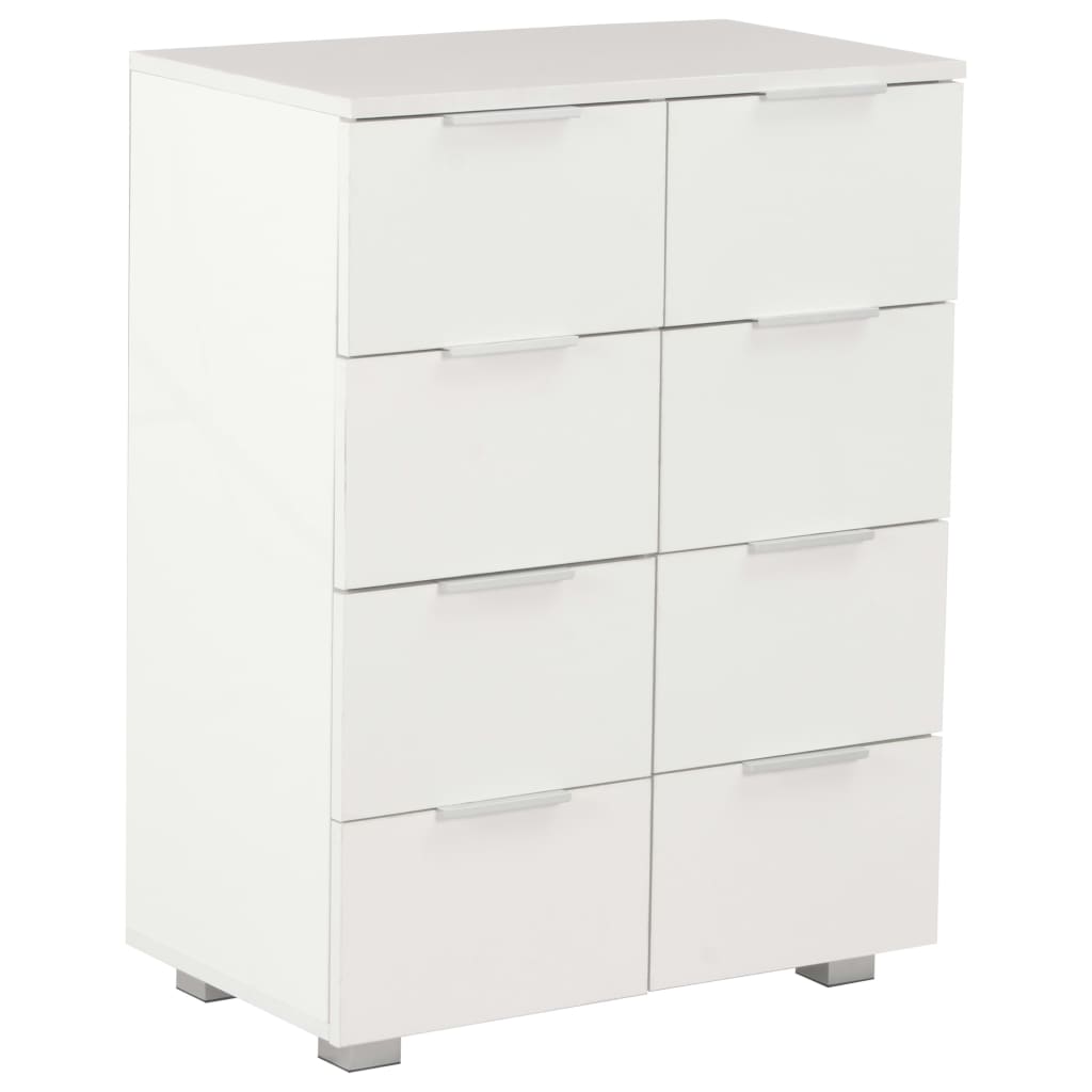 Sideboard High Gloss White 60x35x80 cm Engineered Wood