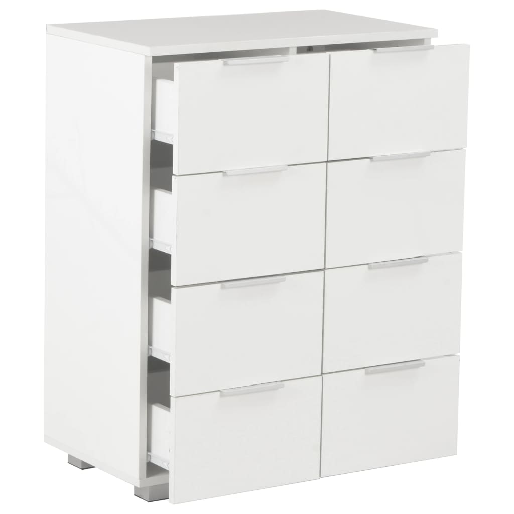 Sideboard High Gloss White 60x35x80 cm Engineered Wood