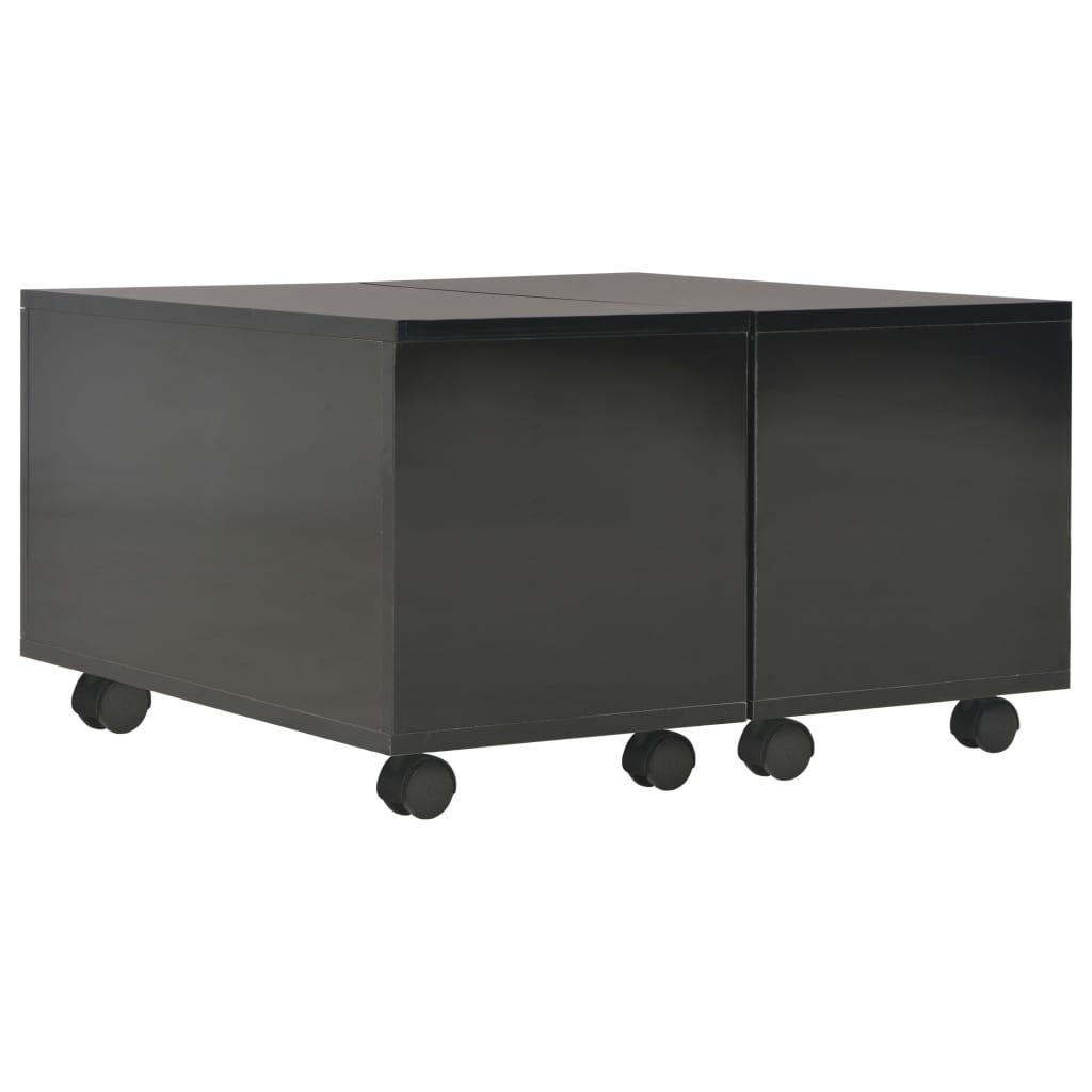 vidaXL Coffee Table High Gloss Black 60x60x35 cm Engineered Wood