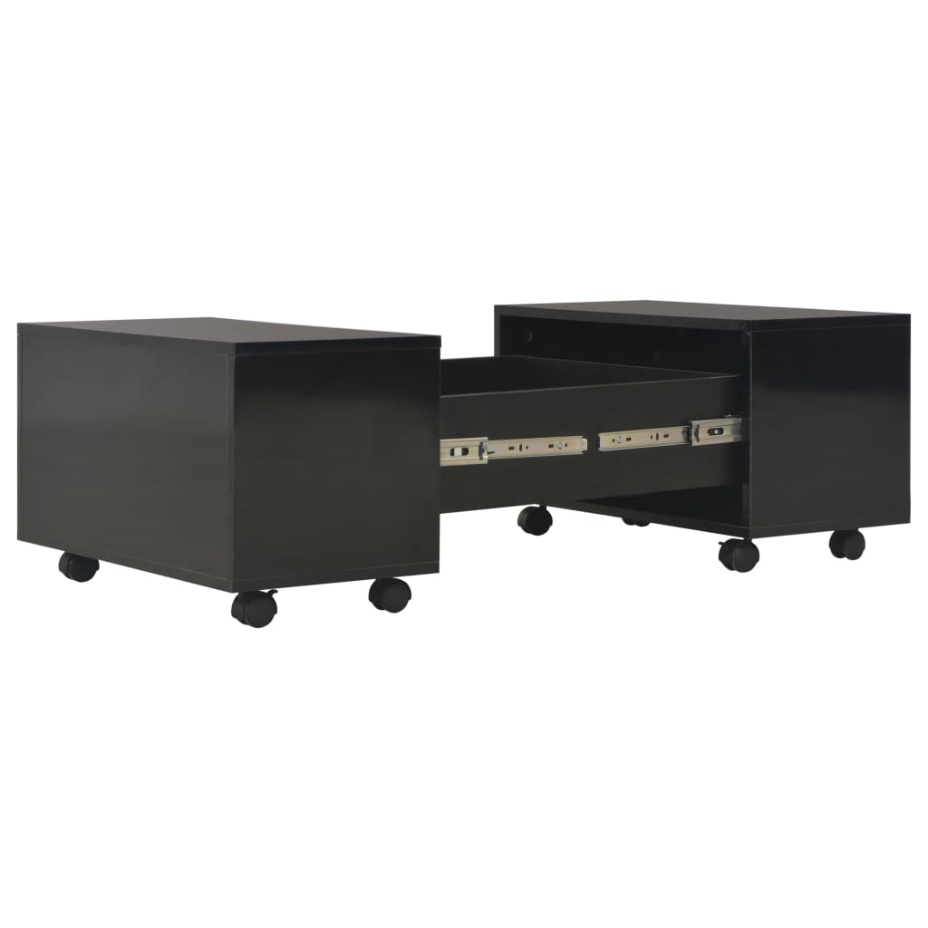 vidaXL Coffee Table High Gloss Black 60x60x35 cm Engineered Wood