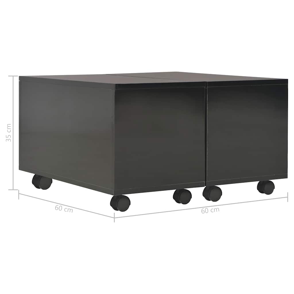 283722 vidaXL Coffee Table High Gloss Black 60x60x35 cm Engineered Wood