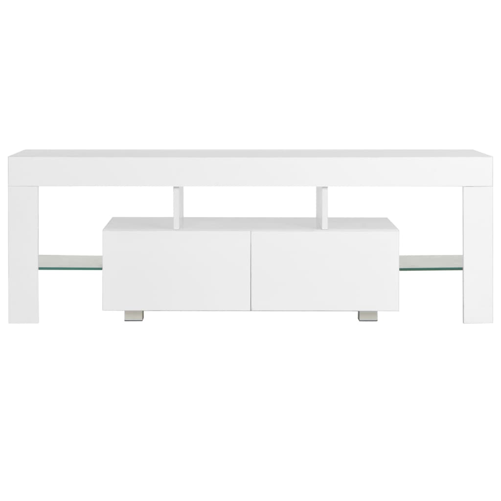 vidaXL TV Cabinet with LED Lights High Gloss White 130x35x45 cm