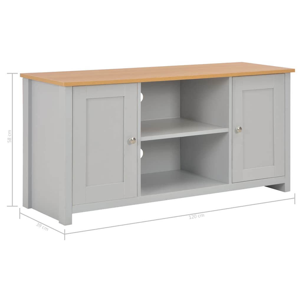 283740 vidaXL TV Cabinet Grey 120x39x58 cm